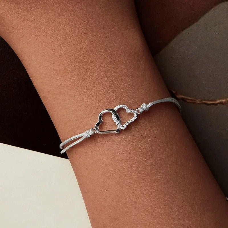 ˇStella JewelryˇDainty Gray Rope Link Chain Bracelet for Women Teen Girls
