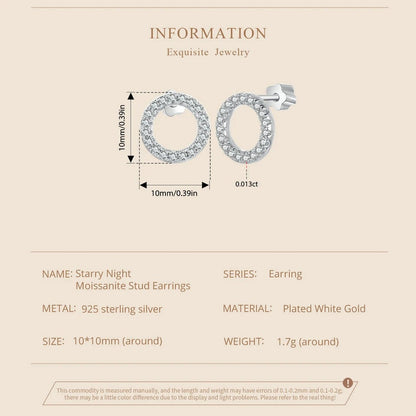 ˇStella JewelryˇForever Clear Moissanite Circle Round Stud Earrings