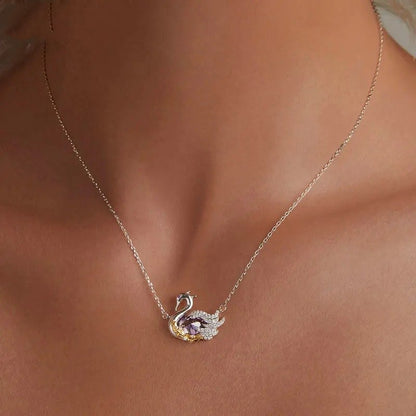 ˇStella JewelryˇCute Swan Pendant Necklace for Women