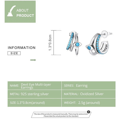 ˇStella JewelryˇDevil Eye Multi-layer Stud Earrings