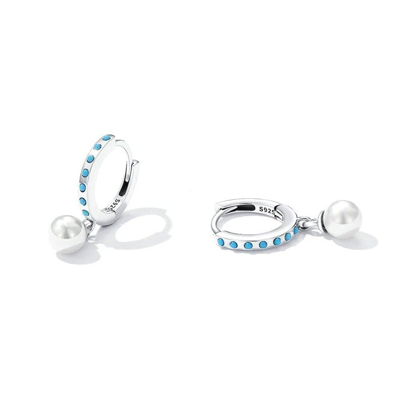 ˇStella JewelryˇTurquoise Pendent Shell Bead Drop Earrings