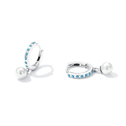 ˇStella JewelryˇTurquoise Pendent Shell Bead Drop Earrings