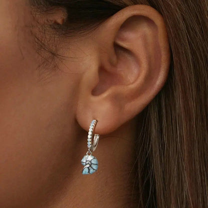 ˇStella JewelryˇBlue Conch Ear Buckles Sea Shell Drop Hypoallergenic Earrings