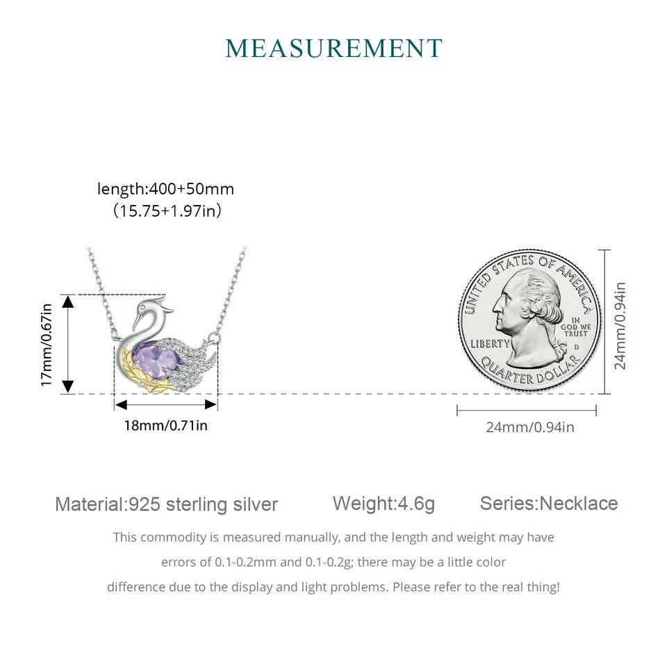 ˇStella JewelryˇCute Swan Pendant Necklace for Women