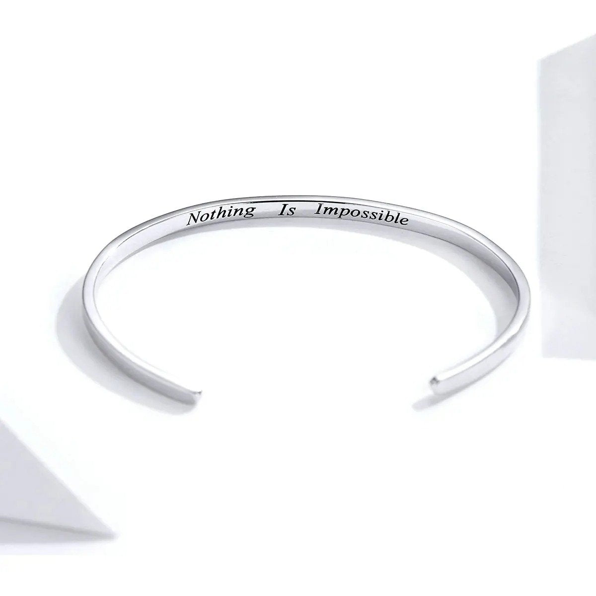 ˇStella JewelryˇEngrave Courage Bangle Nothing is impossible Fashion