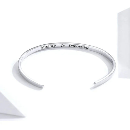 ˇStella JewelryˇEngrave Courage Bangle Nothing is impossible Fashion