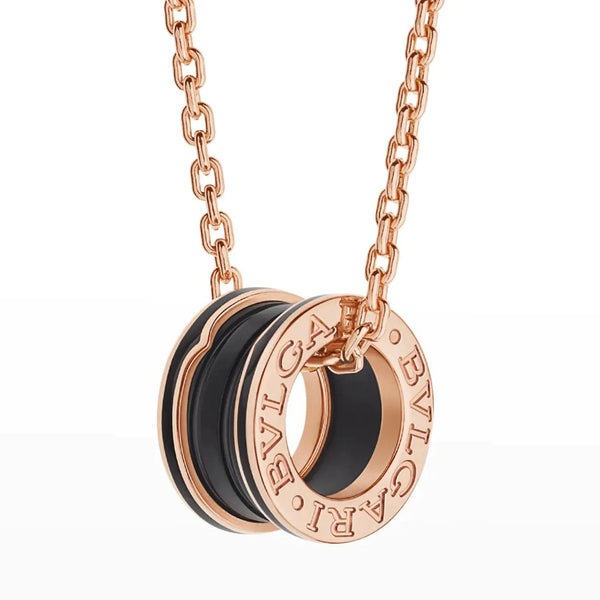 ˇStella JewelryˇZERO 1 BLACK CERAMIC PINK GOLD NECKLACE