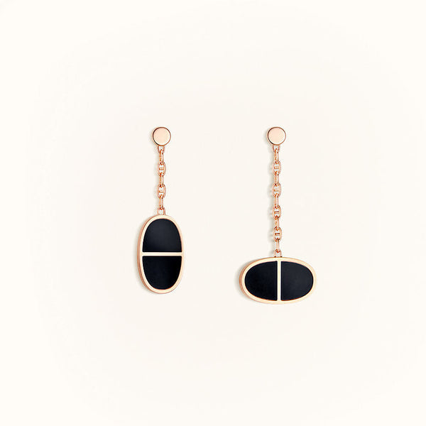 ˇStella JewelryˇCHAINE VERSO SCHWARZE KERAMIK-OHRRINGE