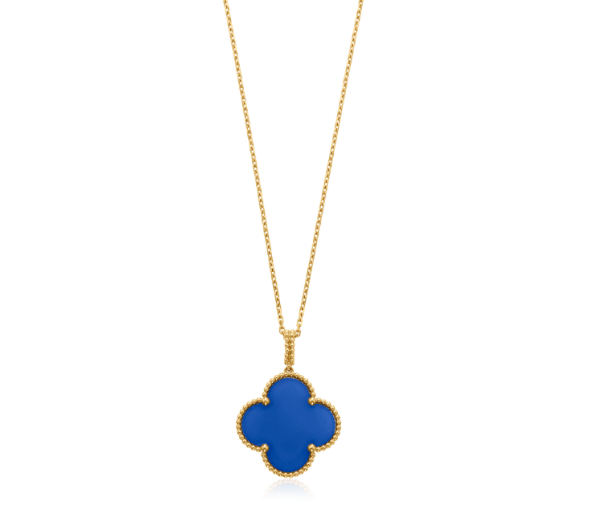 ˇStella JewelryˇCLOVER 25MM HALSKETTE TÜRKIS ROSÉGOLD