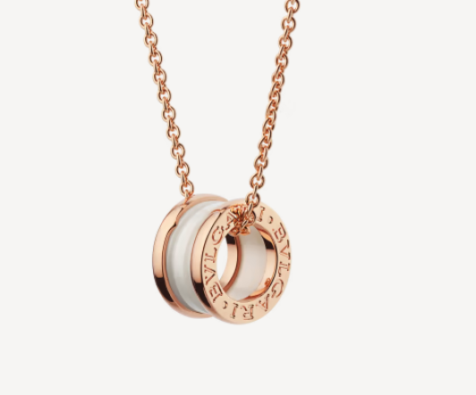 ˇStella JewelryˇZERO 1 WHITE CERAMIC PINK GOLD NECKLACE