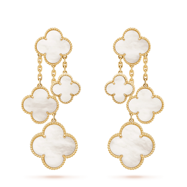 ˇStella JewelryˇCLOVER OHRRINGE WEISS MOP 4 MOTIVE GOLD