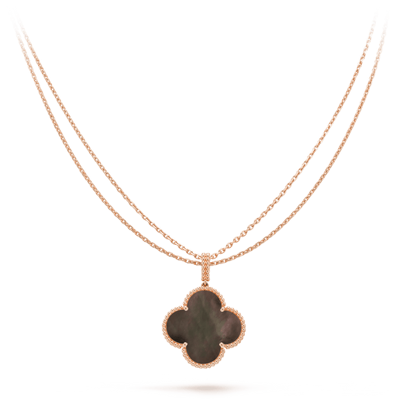 ˇStella JewelryˇCLOVER 25MM GOLD DARK MOP BIG CLOVER HALSKETTE