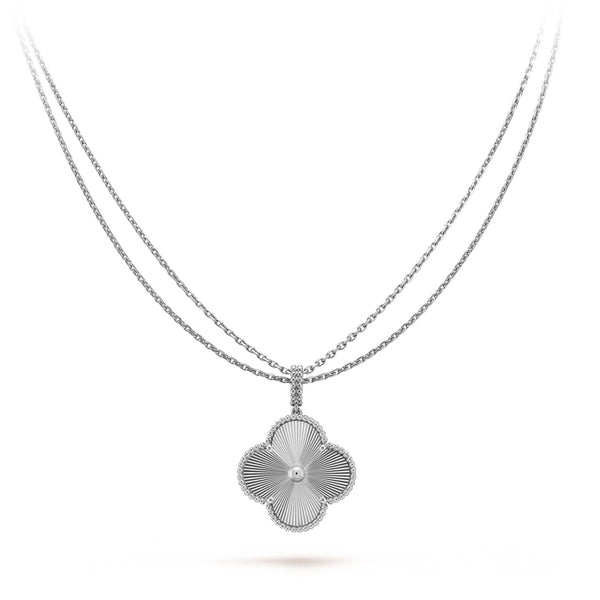 ˇStella JewelryˇCLOVER 25MM SILBERNE HALSKETTE MIT GROSSEN KLEEBLÄTTERN