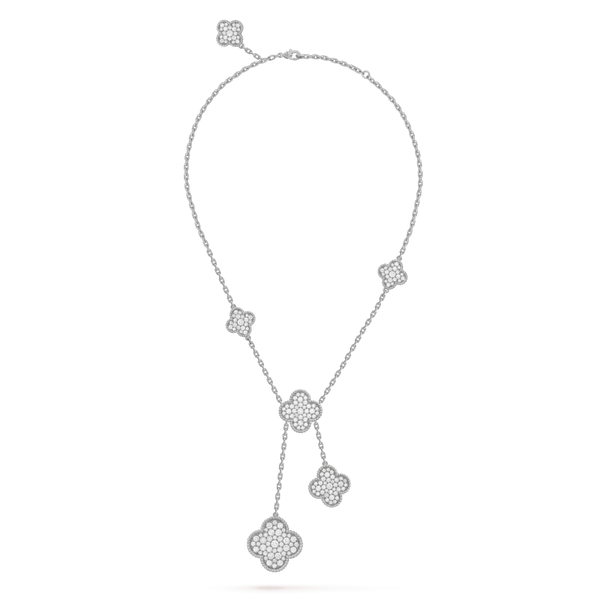 ˇStella JewelryˇCLOVER 5 MOTIFS SILBER DIAMANTEN HALSKETTE