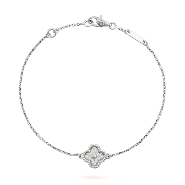ˇStella JewelryˇCLOVER EINZELNE BLUME ARMBAND SILBER
