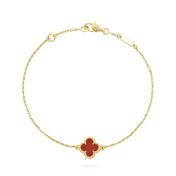 ˇStella JewelryˇKLEEBLATT KARNEOL EINZELNE BLUME ARMBAND