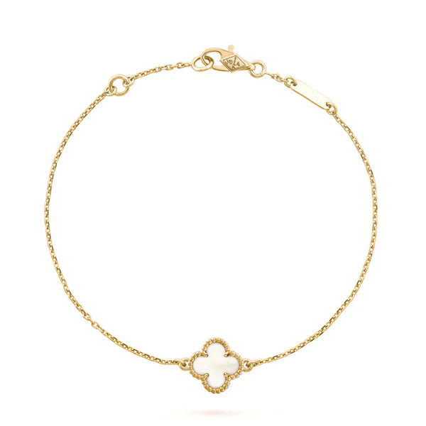 ˇStella JewelryˇCLOVER WHITE MOP SINGLE FLOWER BRACELET