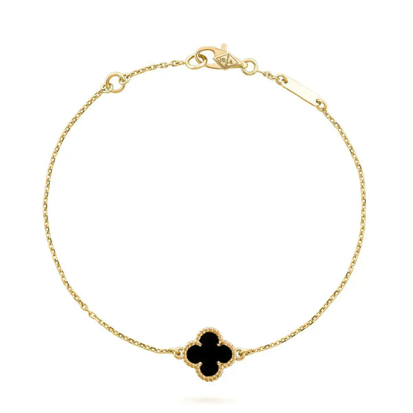 ˇStella JewelryˇCLOVER ONYX EINZELNE BLUME ARMBAND