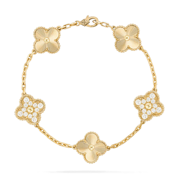 ˇStella JewelryˇCLOVER ARMBAND 5 MOTIVE DIAMANT 