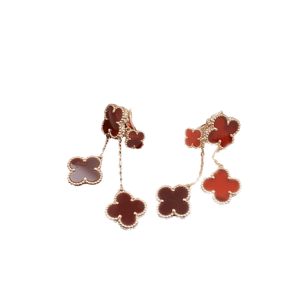 ˇStella JewelryˇCLOVER OHRRINGE KARNEOL 4 MOTIVE ROTGOLD