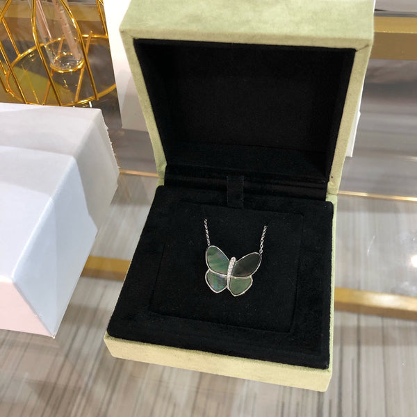 ˇStella JewelryˇGROSSE SCHMETTERLINGS-SILBERANHÄNGER-DIAMANTKETTE