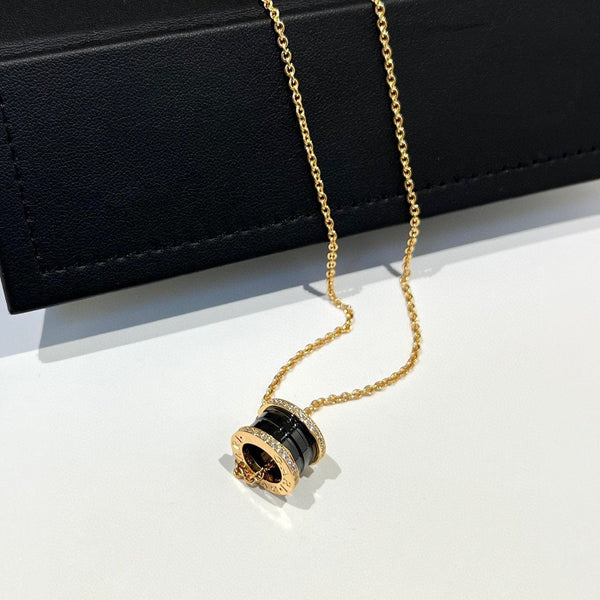 ˇStella JewelryˇZERO 1 BLACK CERAMIC DIAMOND PINK GOLD NECKLACE
